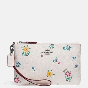 Coach Small Wristlet With Wildflower Print